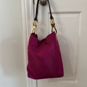 Chic Pink Satchel with Gold Hardware